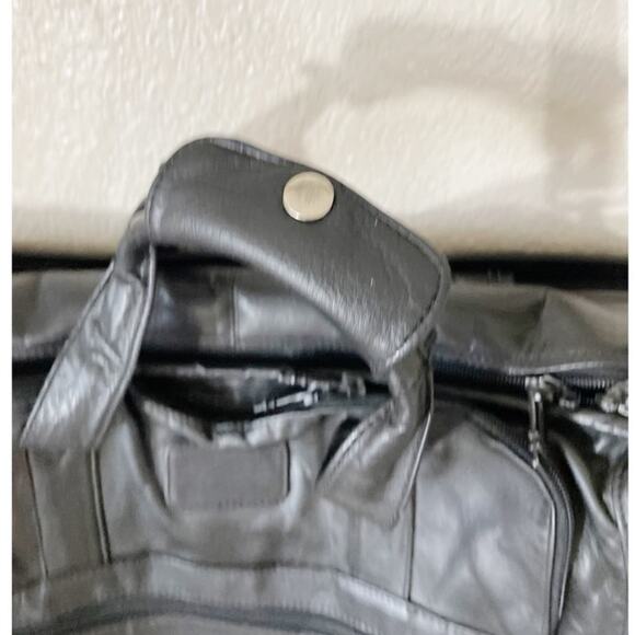 Tumi Black Leather Expandable Padded Laptop Briefcase Messenger Bag - Picture 9 of 12